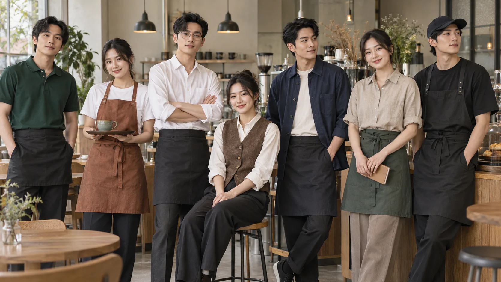 Bảy phong cách đồng phục quán cà phê dành cho nhiều mô hình không gian