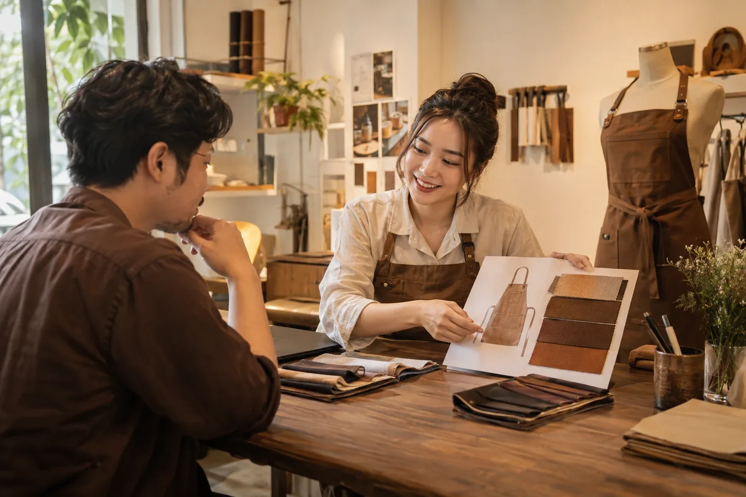 Tư vấn mẫu tạp dề tại Đồng Phục Cafe