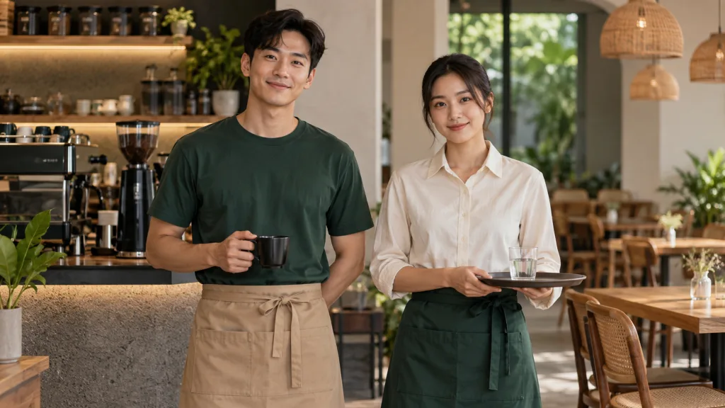 Nên chọn áo thun hay áo sơ mi làm đồng phục nhân viên quán cà phê?