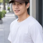Mũ đồng phục lưỡi trai sáu múi màu nâu cà phê, vải vải nhẹ thoáng khí, thêu logo mặt trước